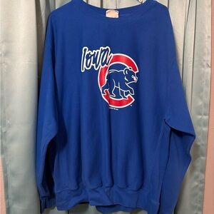 MV Sport Blue Iowa Cubs Crewneck Sweater